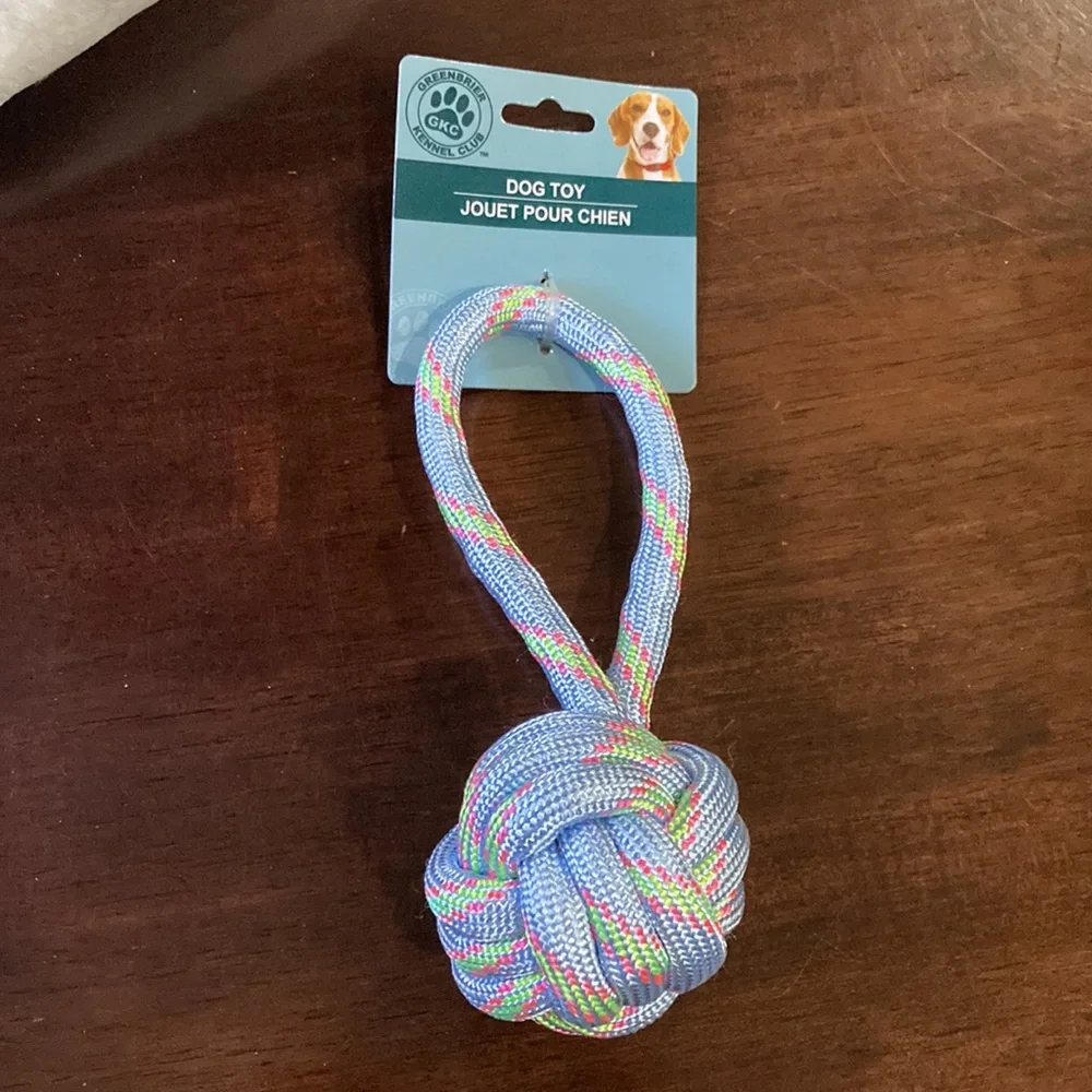 NWT Dog Rope Knot Toy Blue Pink Green